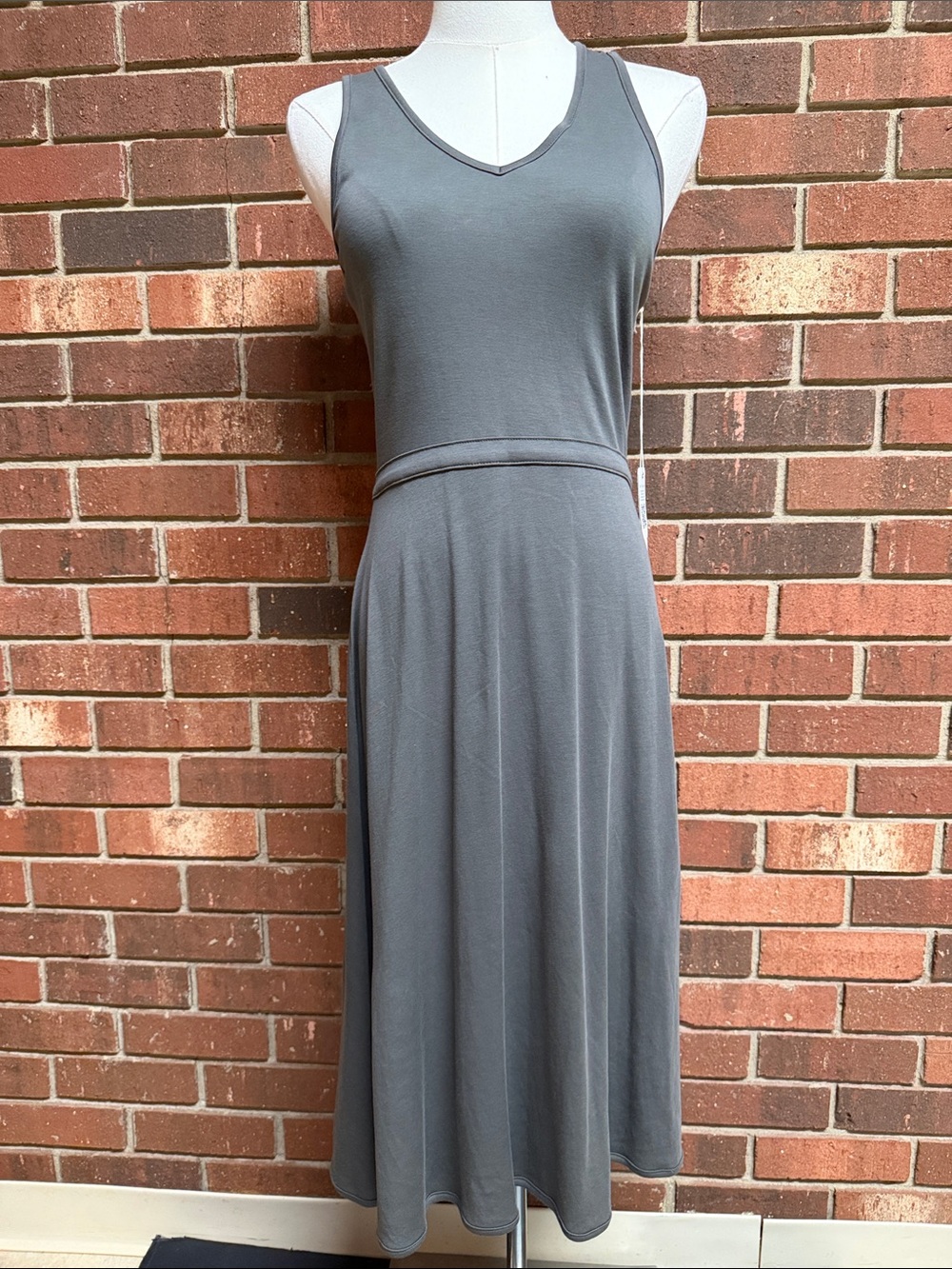 Indigenous Organic Fair Trade Fashion Lace-up Gray Tank Dress Size Small